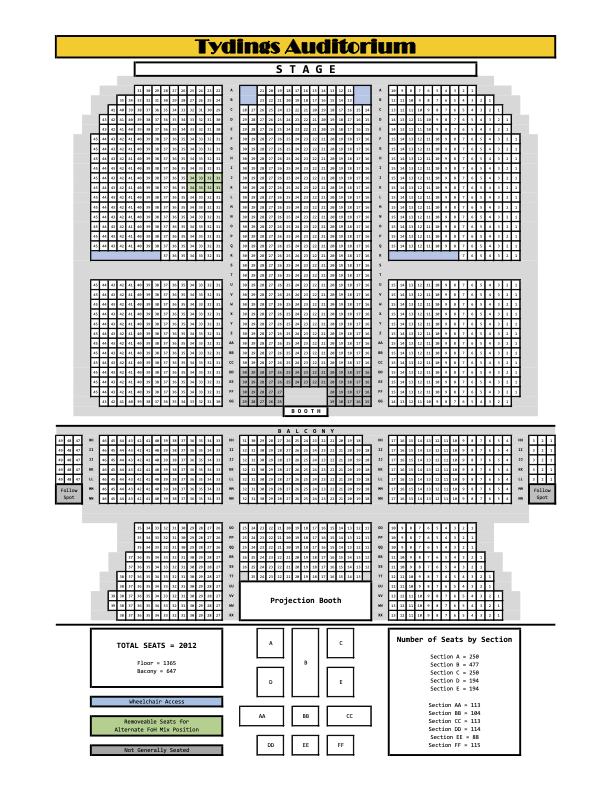 Tydings Seating Chart 2025